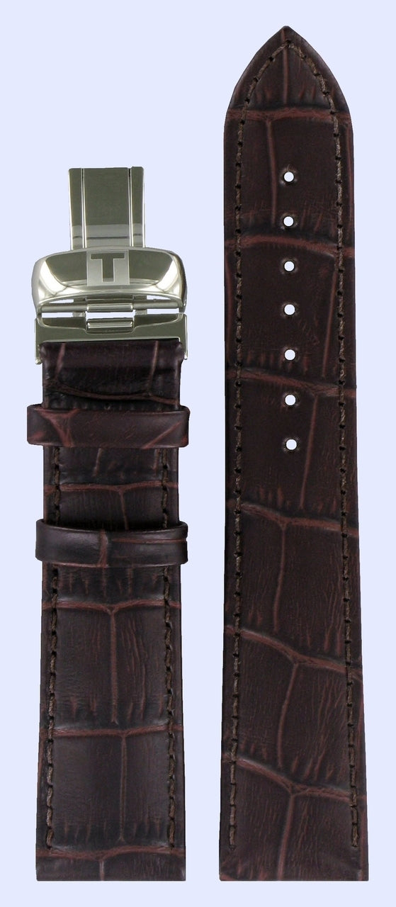 Tissot T063637A 20mm Brown Leather Watch Band - WATCHBAND EXPERT