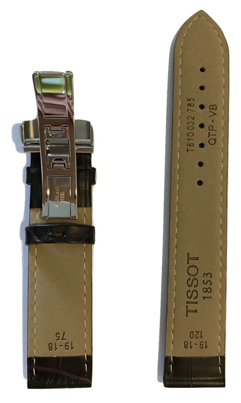 Tissot PRC 200 Brown Leather 19mm Strap Band with Buckle for T055410A, T055417A - WATCHBAND EXPERT