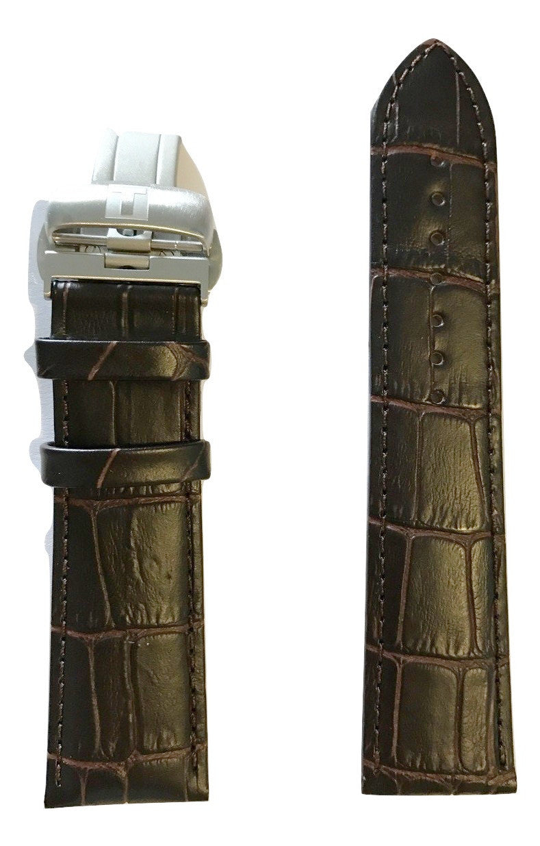 Tissot PRC 200 Brown Leather 23mm Strap Band with Buckle for T055427A - WATCHBAND EXPERT
