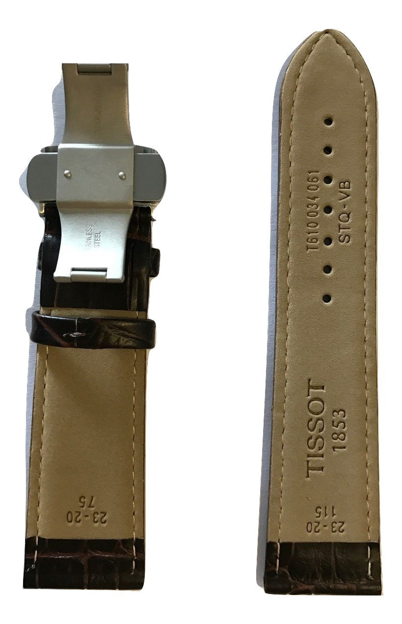 Tissot PRC 200 Brown Leather 23mm Strap Band with Buckle for T055427A - WATCHBAND EXPERT