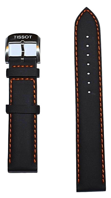 Tissot Quickster 19mm Black Leather Watch Band Replacement Strap - WATCHBAND EXPERT