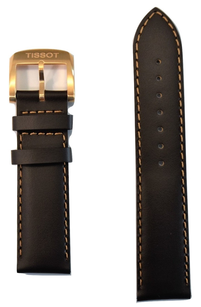 Tissot Quickster 19mm Brown Leather Watch Band Replacement Strap - WATCHBAND EXPERT