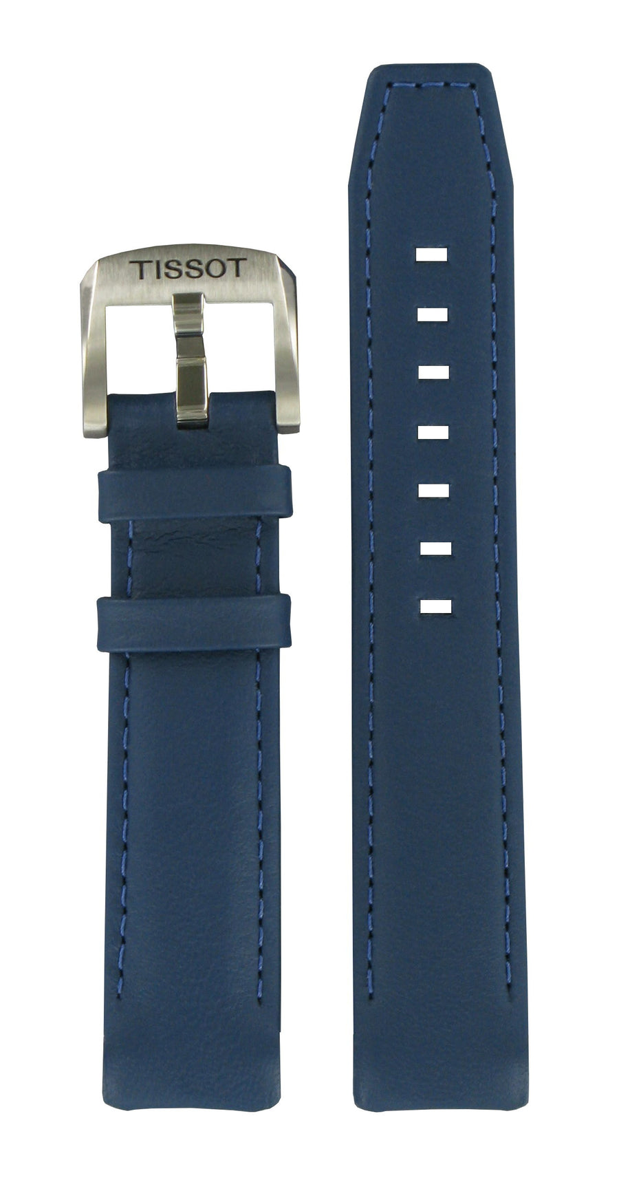 Tissot T-Touch Women's Blue Leather Watch Band Strap - WATCHBAND EXPERT