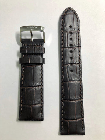 Tissot Chrono T116617 A Brown Leather 22mm Watch Band - WATCHBAND EXPERT