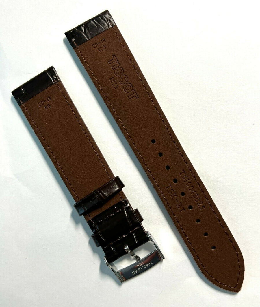 Tissot 20mm Strap Brown Leather Watch Band - WATCHBAND EXPERT