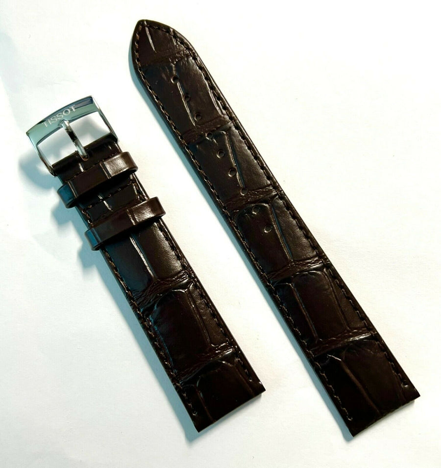 Tissot 20mm Strap Brown Leather Watch Band - WATCHBAND EXPERT