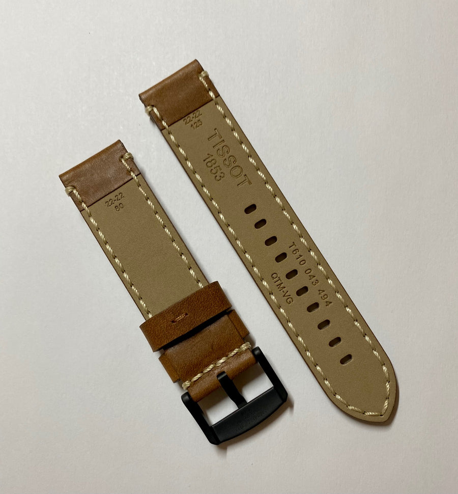 Tissot 22mm Brown Leather Watch Band T116410A / T116617A - WATCHBAND EXPERT