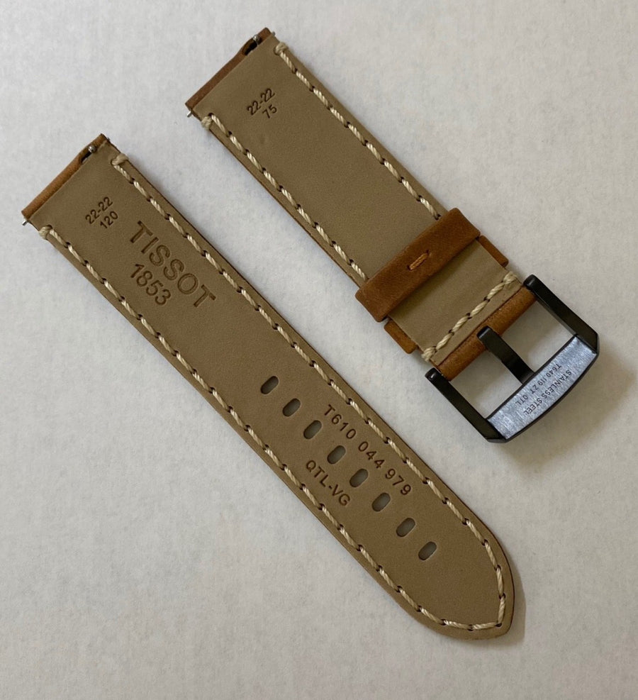 Tissot T125617A 22mm Brown Leather Watch Band Strap - WATCHBAND EXPERT