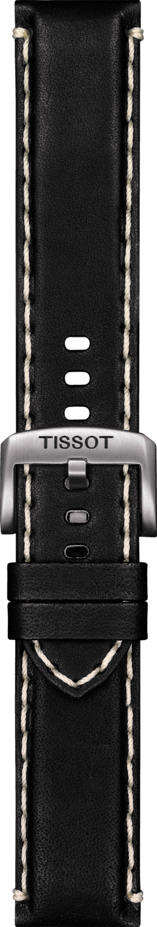 Tissot Super Sport 22mm Black Leather Band Strap - WATCHBAND EXPERT
