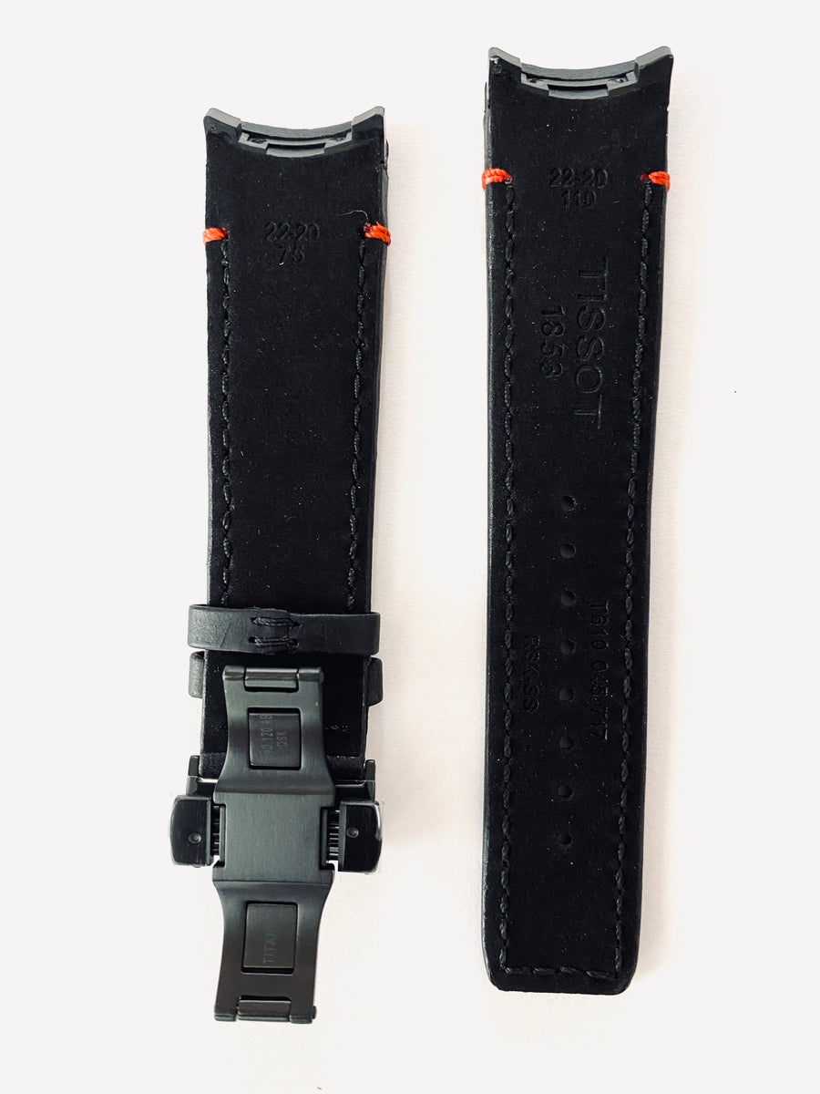 Tissot T091420A T-Touch Expert SOLAR Black Leather Watch Strap - WATCHBAND EXPERT