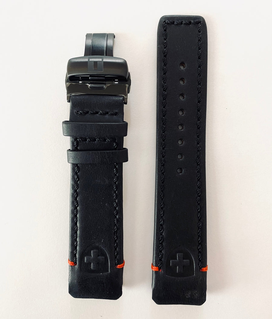 Tissot T091420A T-Touch Expert SOLAR Black Leather Watch Strap - WATCHBAND EXPERT