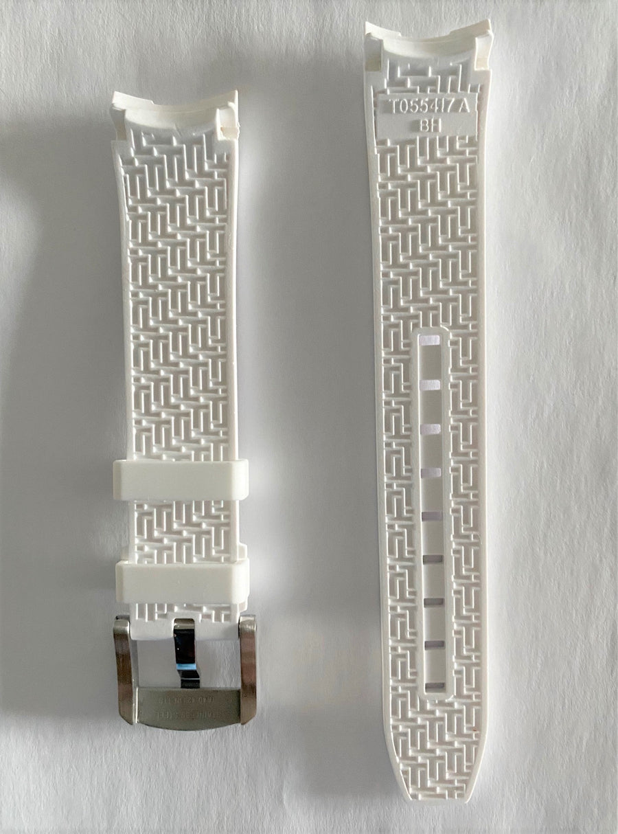 Tissot PRC-200 T055417A White Rubber Watch Band - WATCHBAND EXPERT