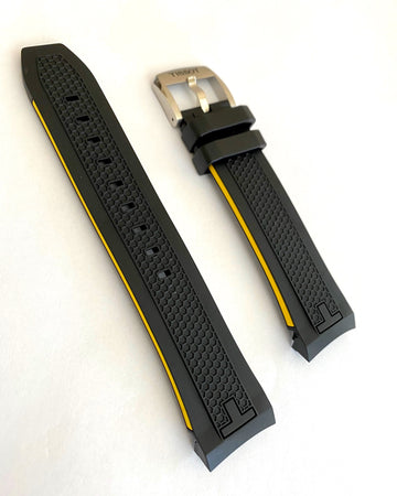 Tissot PRS 516 Extreme T079427A Black / Yellow Rubber Strap - WATCHBAND EXPERT