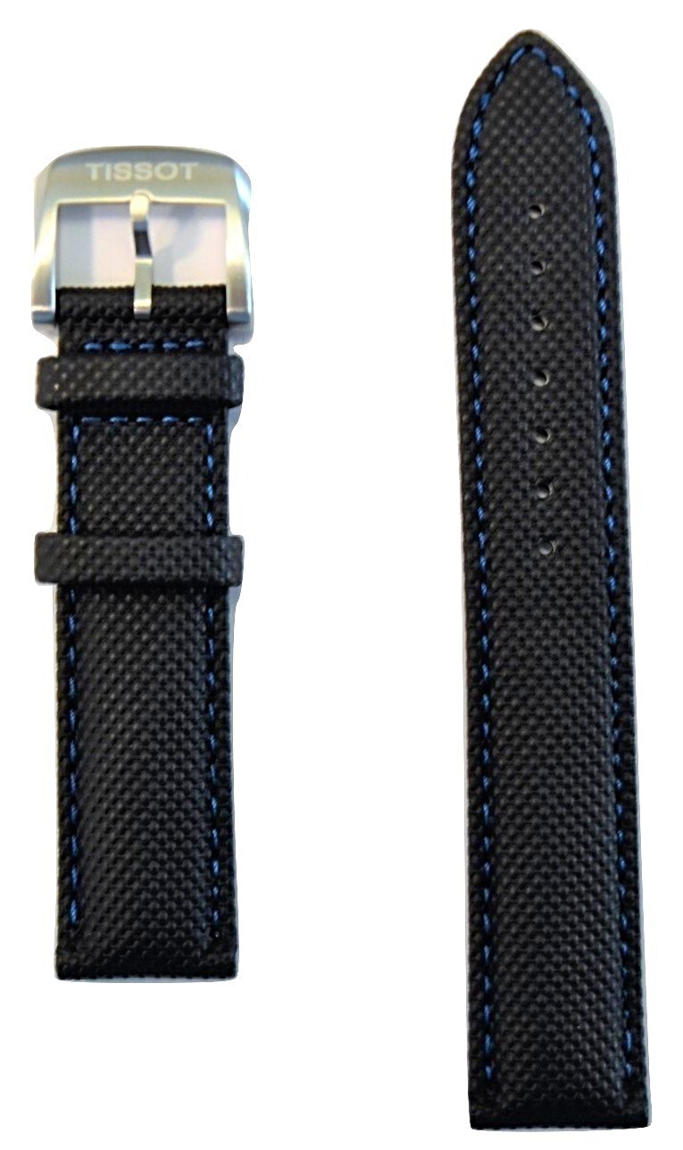 Tissot Quickster 19mm Grey Synthetic Leather Watch Band Replacement Strap - WATCHBAND EXPERT