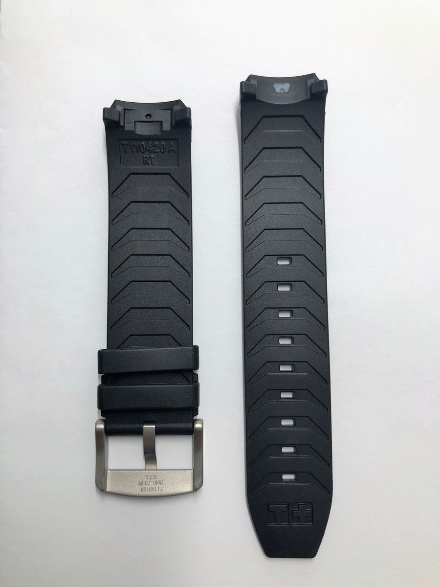 Tissot T091420A T-Touch Expert SOLAR Black Rubber Band Strap - WATCHBAND EXPERT
