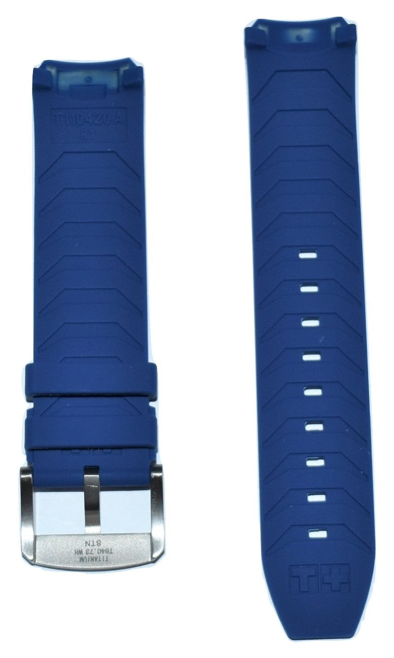 Tissot T-Touch Expert SOLAR T091420A Blue Rubber Band Strap with Buckle - WATCHBAND EXPERT