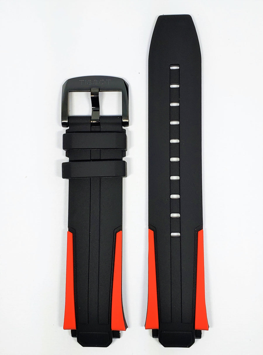 Tissot T Race Cycling T111417A Black Red Rubber Band Strap