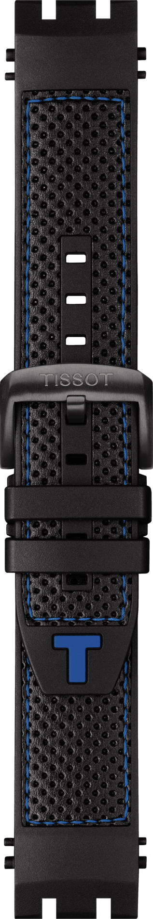 Tissot T-Race Model # T115417 Black / Blue Rubber Watch Band - WATCHBAND EXPERT
