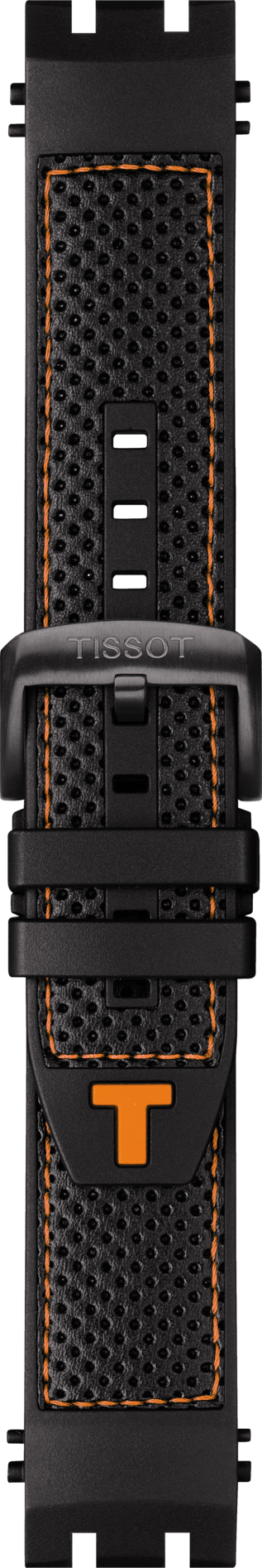 Tissot T-Race Model # T115417 Black / Orange Rubber Watch Band - WATCHBAND EXPERT