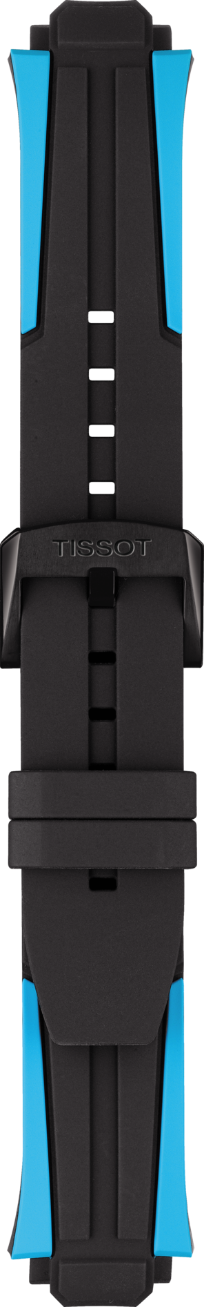 Tissot T-Race Cycling T111417A Black / Blue Rubber Band Strap - WATCHBAND EXPERT