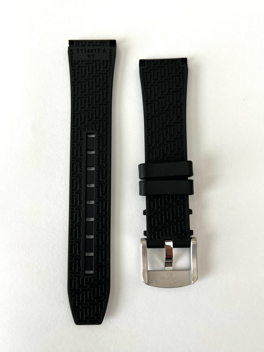 Tissot PRC200 20mm T114417A Black Rubber Band Strap - WATCHBAND EXPERT