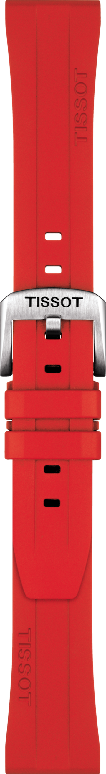 Tissot PRC200 20mm T114417A Red Rubber Band Strap - WATCHBAND EXPERT
