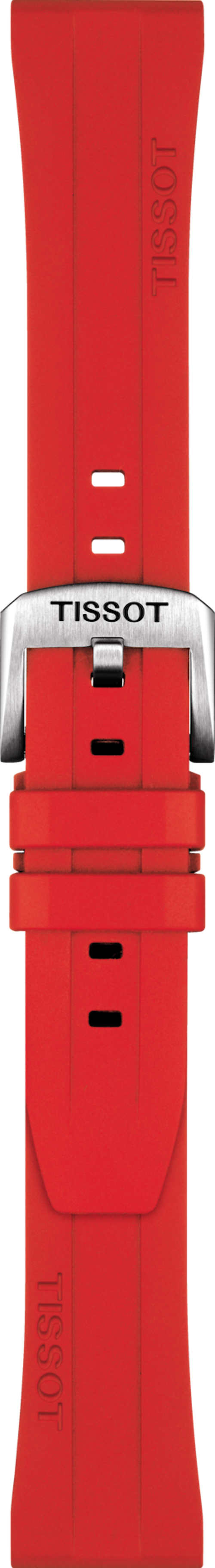 Tissot PRC200 20mm T114417A Red Rubber Band Strap - WATCHBAND EXPERT