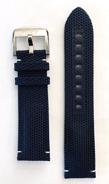 MIDO Ocean Star M026629A Blue Fabric 22mm Watch Band - WATCHBAND EXPERT
