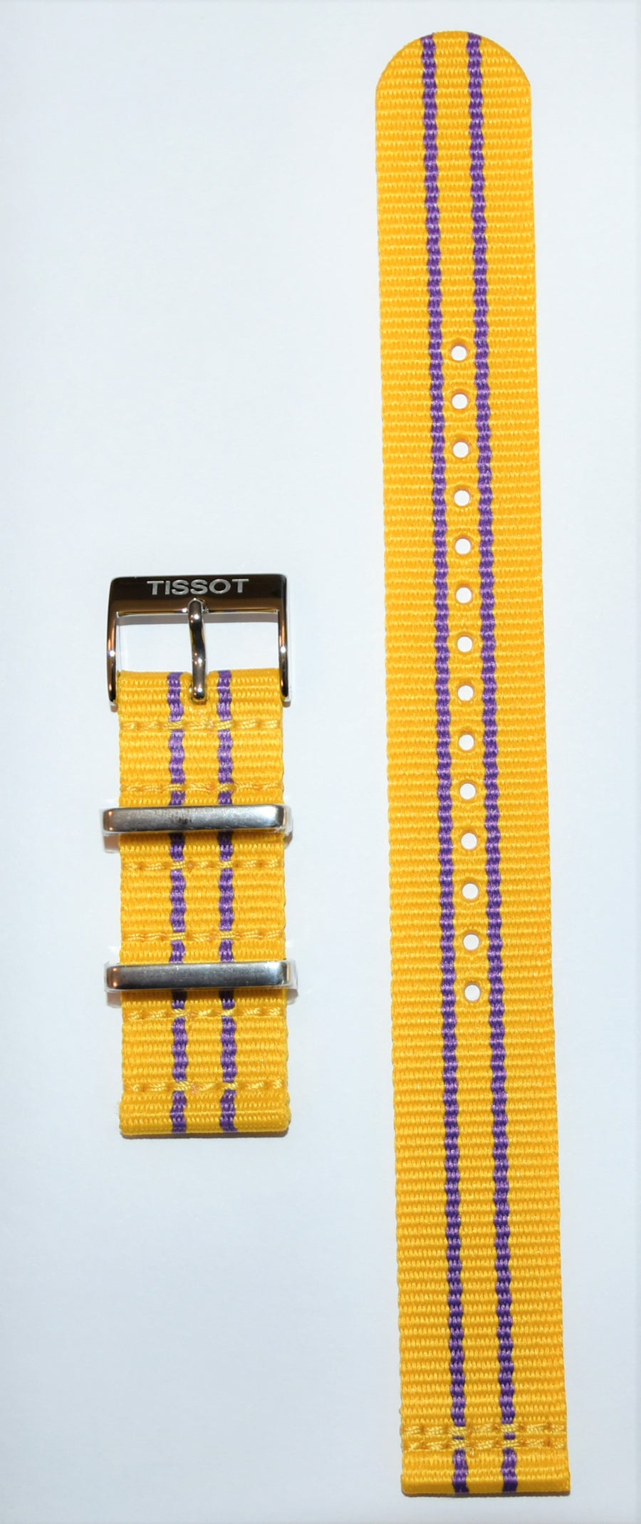 Tissot Quickster Nato T095417A, T095410A 19mm Yellow/ Purple Strap Band - WATCHBAND EXPERT