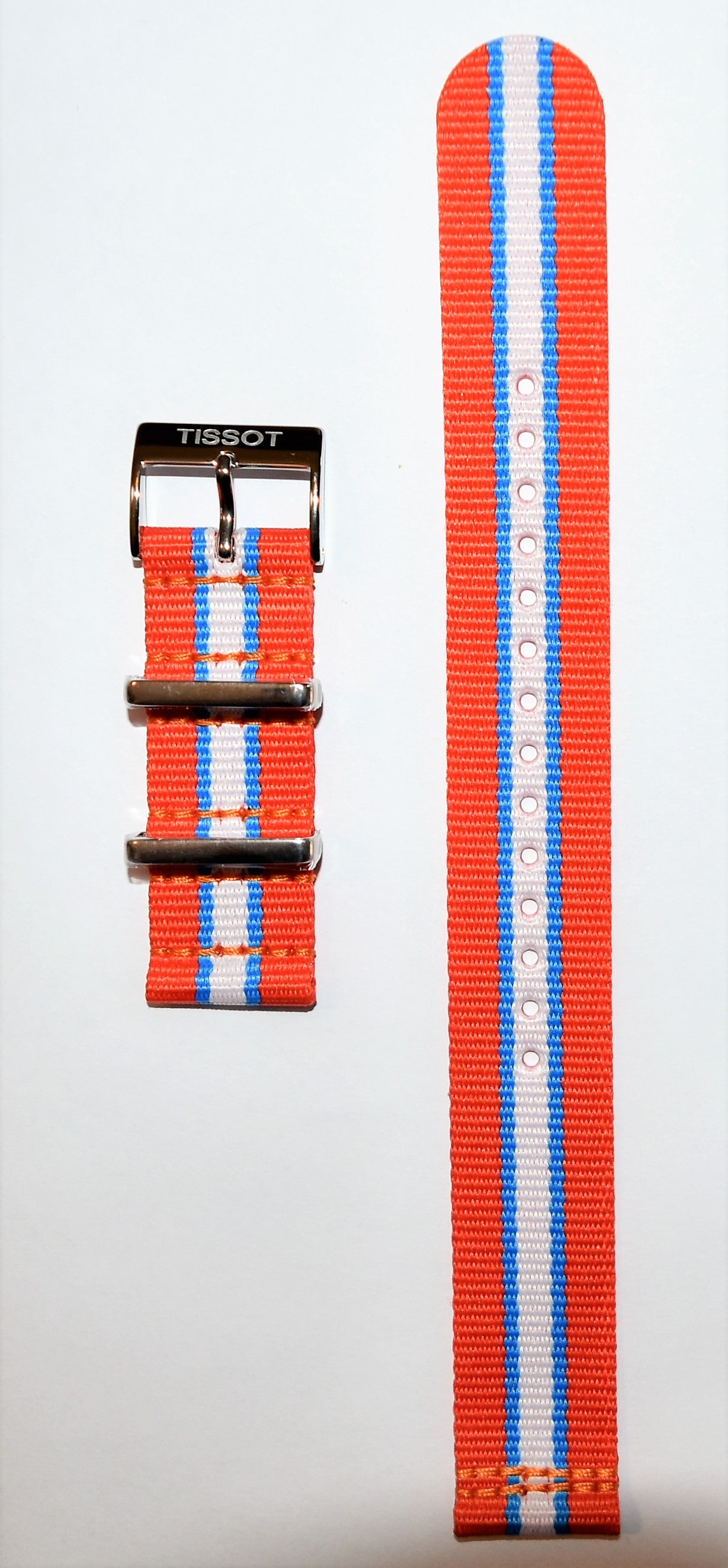 Tissot Quickster Nato T095417A T095410A 19mm Orange Blue Strap Band