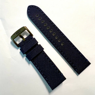 Tissot 22mm Strap Blue Canvas Fabric Watch Band - WATCHBAND EXPERT