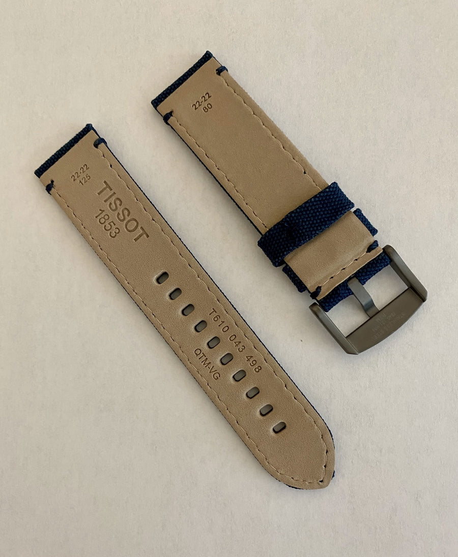 Tissot 22mm Blue Nylon Watch Band T116410A / T116617A - WATCHBAND EXPERT