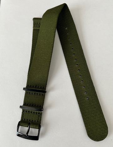 Tissot 20mm Green Nylon Nato Strap Watch Band - WATCHBAND EXPERT