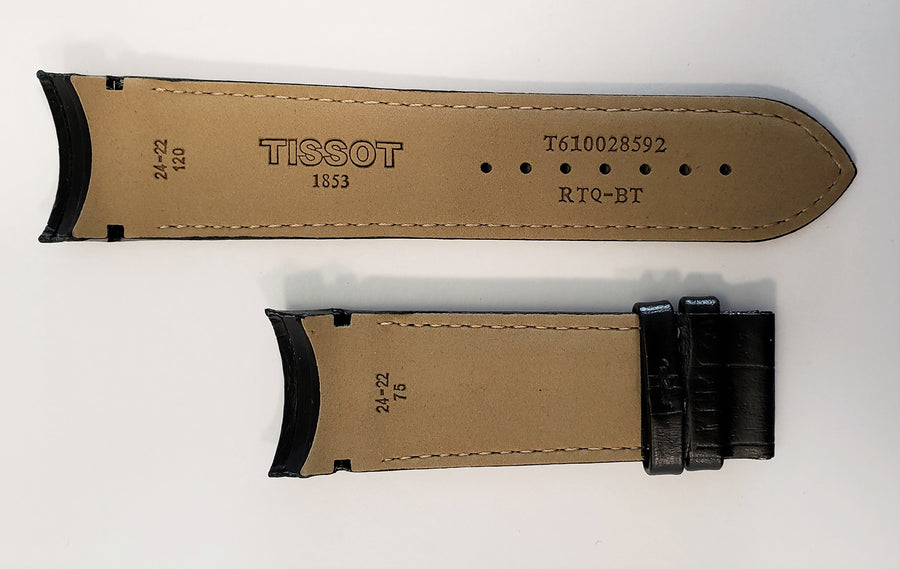 Tissot Couturier 24mm T035614A Black Leather Watch Band - WATCHBAND EXPERT