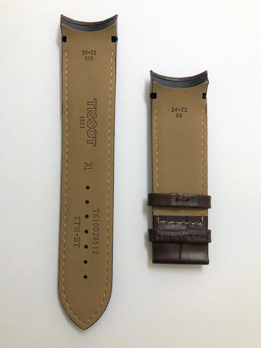 Tissot Couturier 24mm T035614A XL Brown Leather Watch Band - WATCHBAND EXPERT