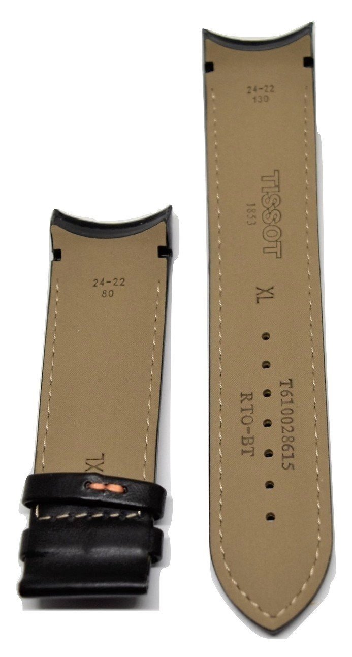 Tissot Couturier T035627A 24mm Black Leather Watch Band - WATCHBAND EXPERT