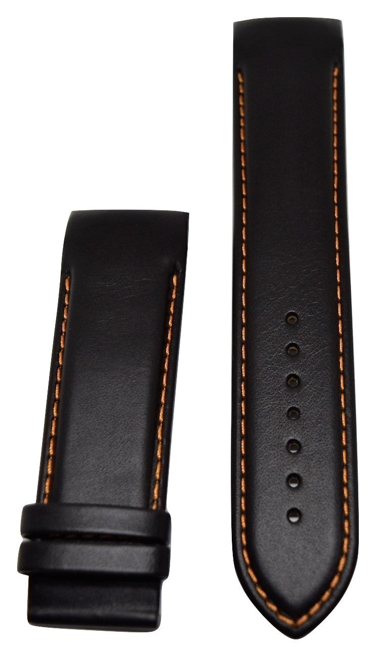 Tissot Couturier T035614A 24mm Black Leather Watch Band - WATCHBAND EXPERT