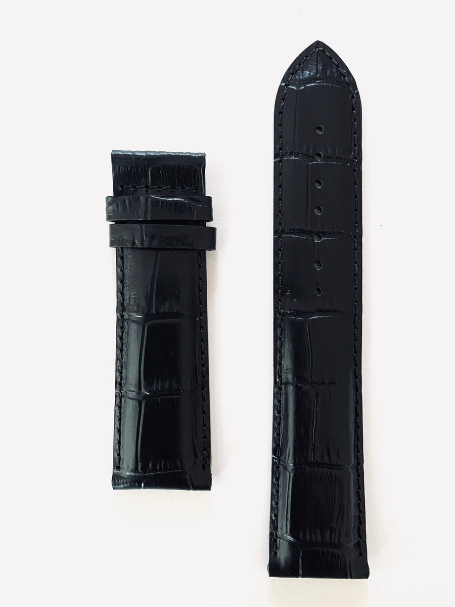 Tissot T-Complication T070406A 22mm Black Leather Watch Band - WATCHBAND EXPERT