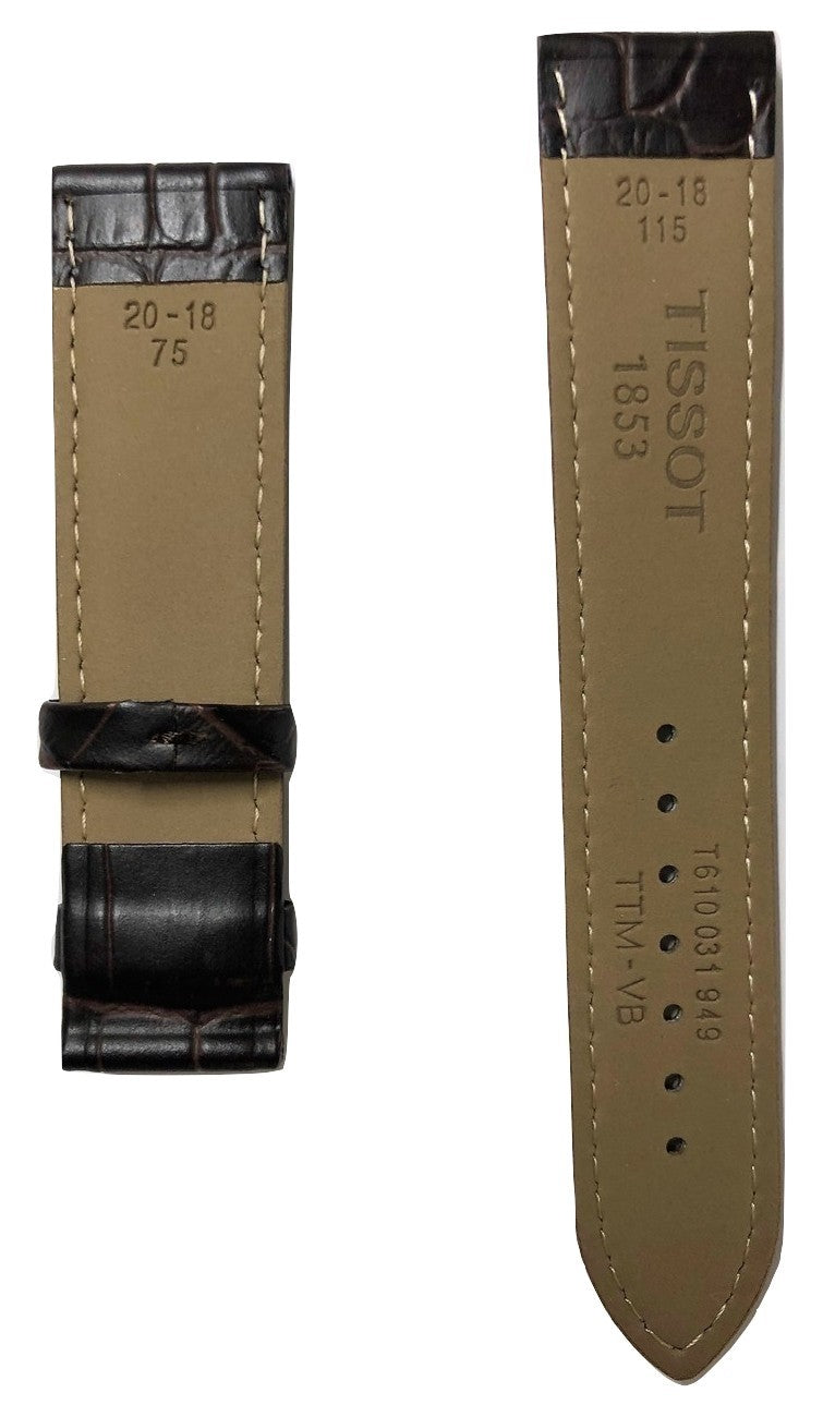 Tissot Tradition T063610A 20mm Brown Leather Watch Band Strap - WATCHBAND EXPERT