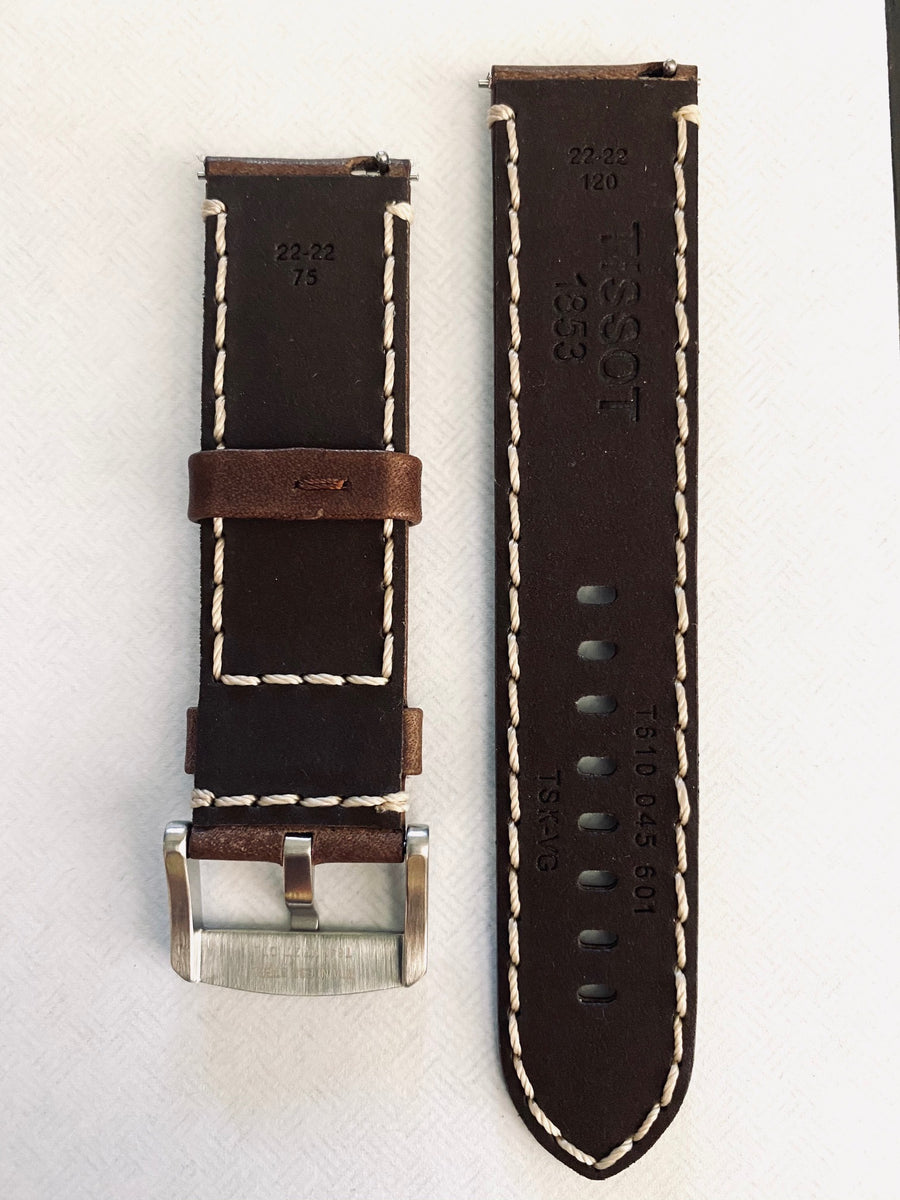 Tissot T116410A / T116617A 22mm Brown Leather Band Strap - WATCHBAND EXPERT