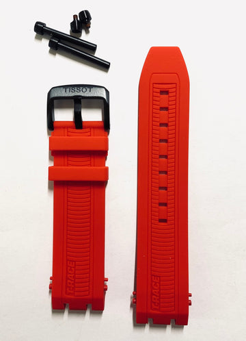 Tissot T-Race T115417A Red Rubber Watch Band Strap - WATCHBAND EXPERT