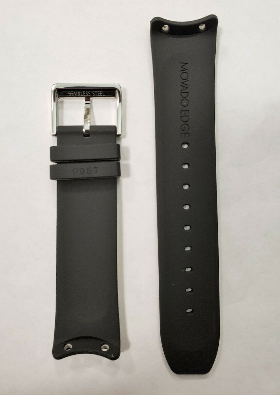 Movado EDGE MO.02.1.14.6224 Black Rubber Watch Band - WATCHBAND EXPERT