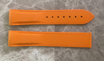 Omega Seamaster 20mm Orange Rubber Watch Band - WATCHBAND EXPERT