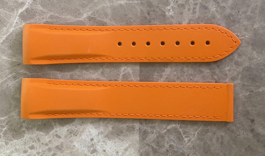 Omega Seamaster 20mm Orange Rubber Watch Band - WATCHBAND EXPERT