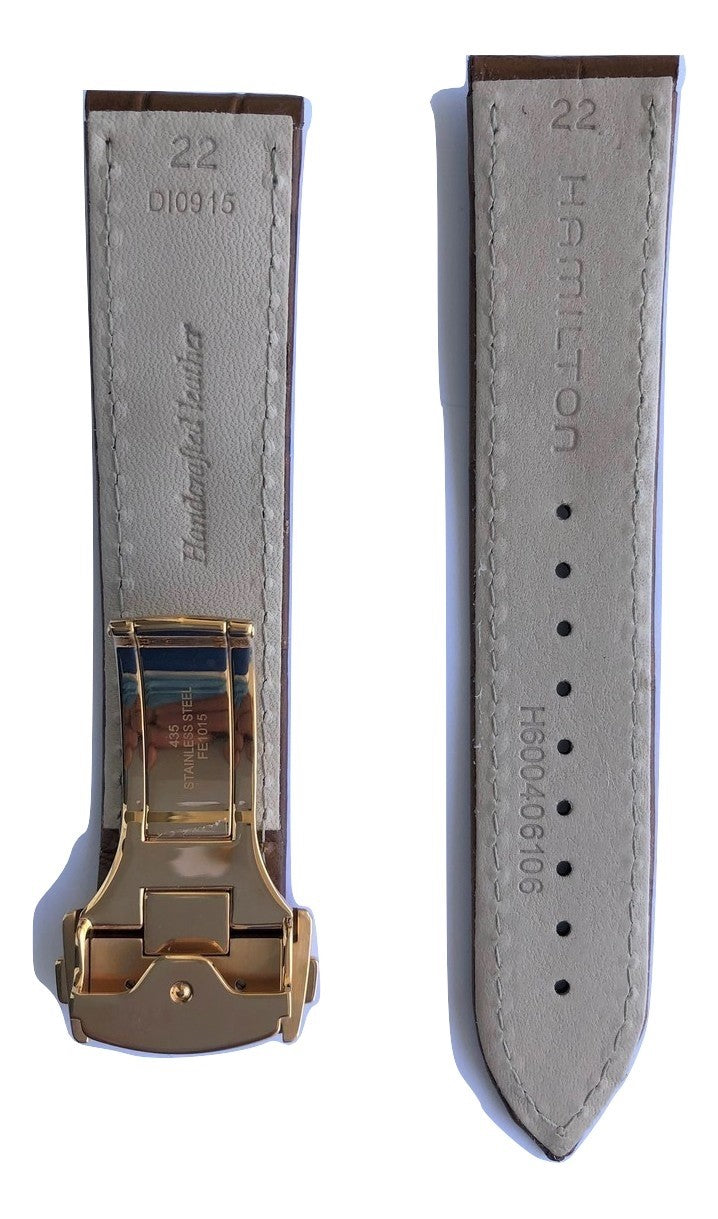 Hamilton RailRoad 24mm Brown Leather Watch Band - WATCHBAND EXPERT