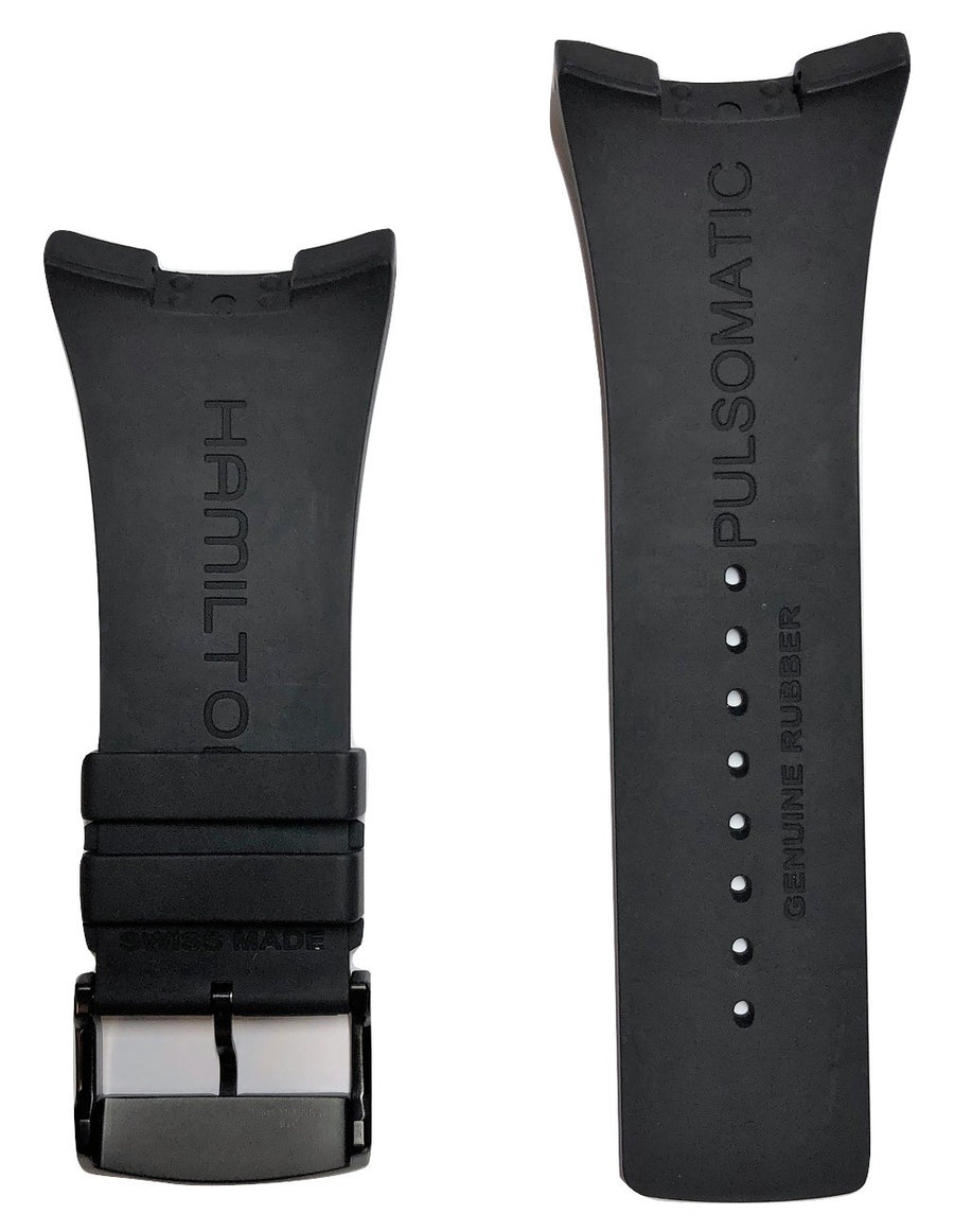 Hamilton Pulsomatic Black Rubber Watch Band - WATCHBAND EXPERT