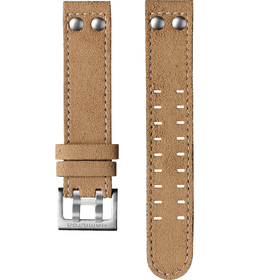 Hamilton 20mm Brown Leather Strap Watch Band - WATCHBAND EXPERT
