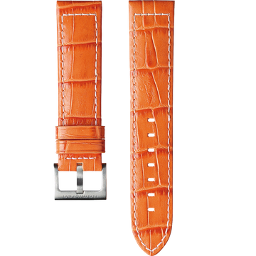 Hamilton 21mm Orange Leather Strap Watch Band - WATCHBAND EXPERT