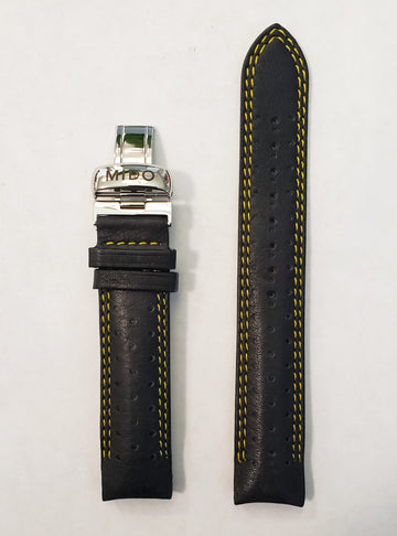 MIDO Ocean Star Model 4735 Black Leather Watch Band - WATCHBAND EXPERT