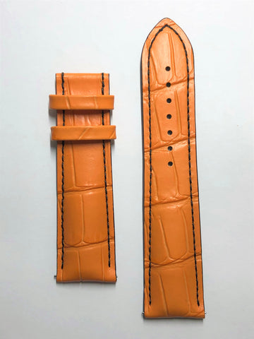 MIDO Multifort 23mm M005614A Orange Leather Watch Band - WATCHBAND EXPERT